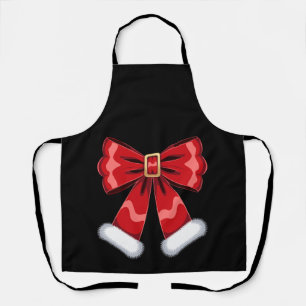 Weihnachten Santa Gürtel Schleife Rot Pelz Ornamen Schürze