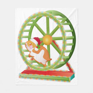 weihnachten santa hamster fleecedecke