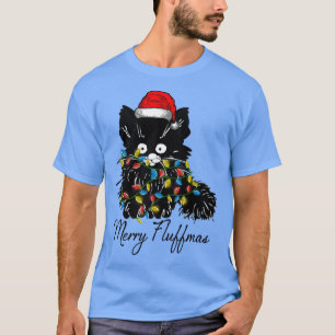 Weihnachten Santa Katze Lichter xmas Winter Beklei T-Shirt