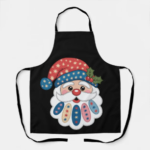 Weihnachten Santa Patchwork Schneeflocke Stechpalm Schürze