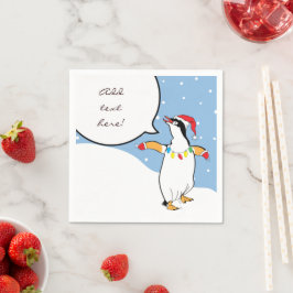 Weihnachten Santa Penguin sagt Serviette