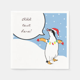 Weihnachten Santa Penguin sagt Serviette