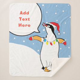 Weihnachten Santa Penguin sagt Sherpadecke