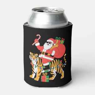 Weihnachten Santa Reitet Tiger Zuckerrohr Xmas Dosenkühler