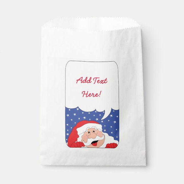 Weihnachten SANTA SAYS Personalize Favor Bag Geschenktütchen (Vorderseite)