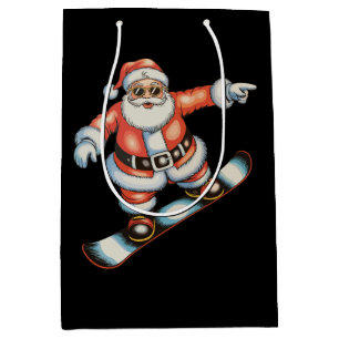 Weihnachten Santa Schneebrett Schneebrettfahren Xm Mittlere Geschenktüte