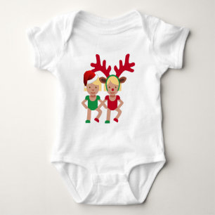 weihnachten santa zwillinge emoji baby strampler