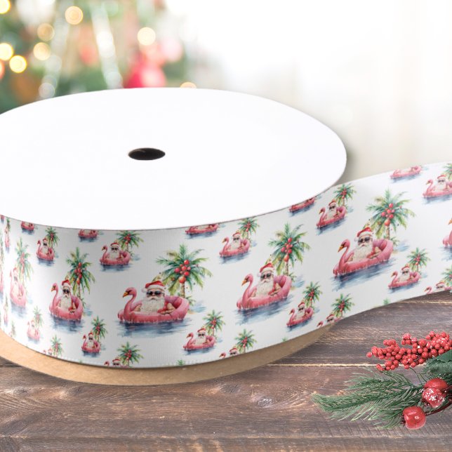 Weihnachten Satinband (Santa Beach Christmas Satin Ribbon )