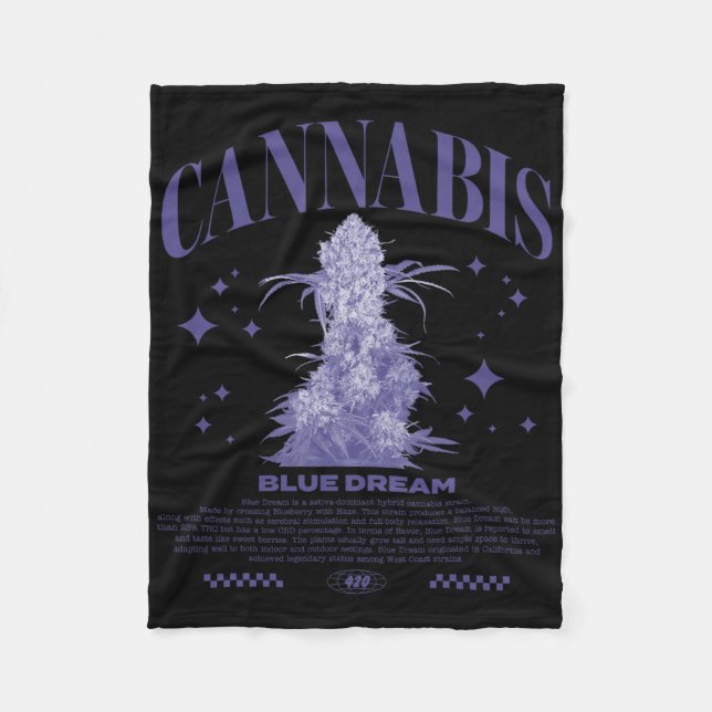 Weihnachten Sativa Hybrid Sorte Blue Dream  Fleecedecke (Vorderseite)