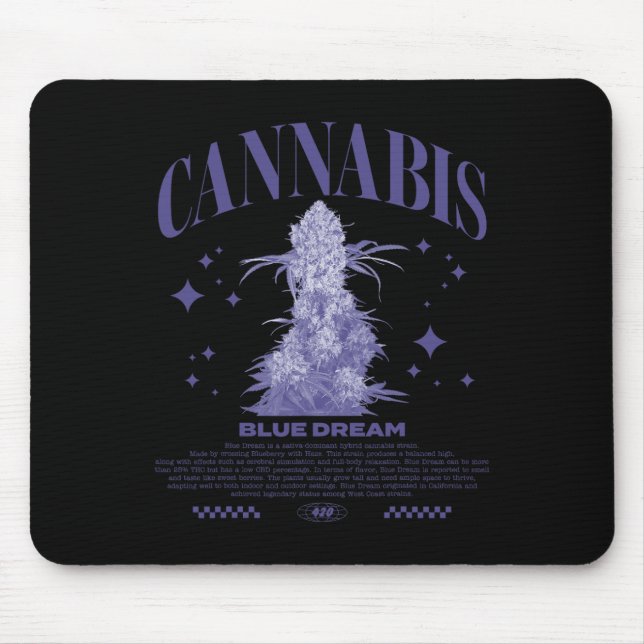 Weihnachten Sativa Hybrid Sorte Blue Dream  Mousepad (Vorne)