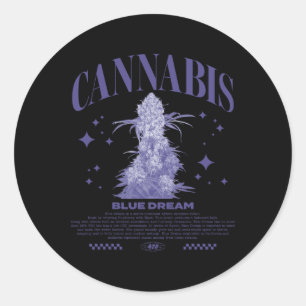 Weihnachten Sativa Hybrid Sorte Blue Dream  Runder Aufkleber