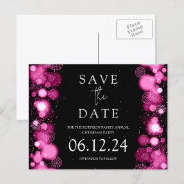 Weihnachten Save the Date Gold Winter Rose Gold Ankündigungspostkarte