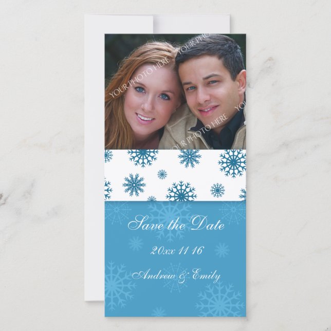 Weihnachten Save the Date Hochzeit Foto Cards (Vorderseite)