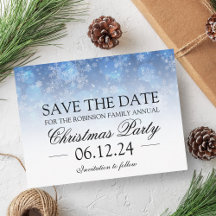 Weihnachten Save the Date Urlaub Sparkle Blue