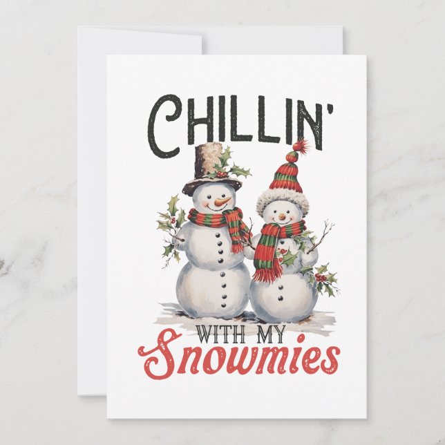 Weihnachten schenken Kindern mit meinen Schneemass Einladung (Vorderseite)