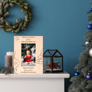 Weihnachten schlafen unter dem Baum Baby erste Wei Geätzte Rahmen