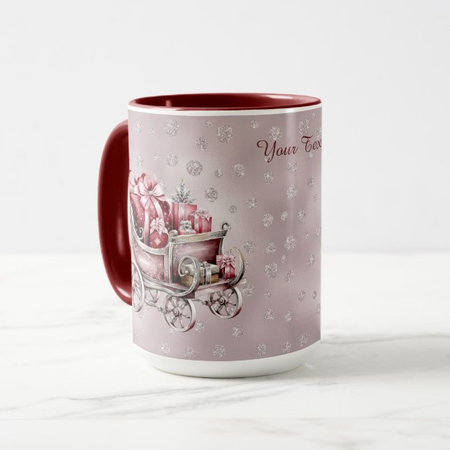 Weihnachten Schlitten mit Geschenken Feiertag Tass Tasse (Vorderseite Links)