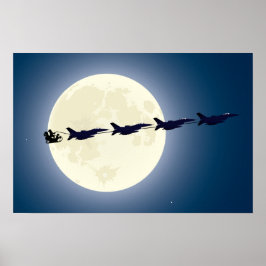 Weihnachten, Schlitten und F-16-Jets Militärweihna Poster