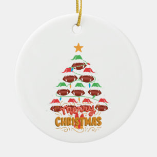 Weihnachten, Schmuck Weihnachtsbaum Rugby Ball 16 Keramik Ornament