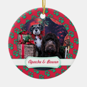 Weihnachten - Schnauzer Apache - Bowen LabraDoodle Keramikornament