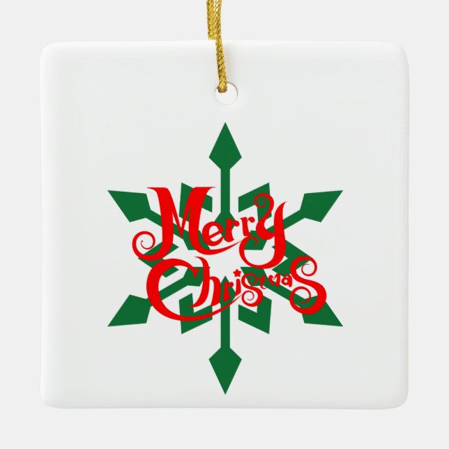 Weihnachten, Schneeflocken 08 Keramikornament (Vorderseite)