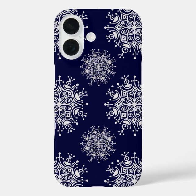Weihnachten Schneeflocken Blau Blizzard Muster Case-Mate iPhone Hülle (Rückseite)