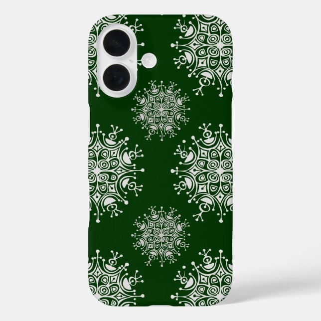Weihnachten Schneeflocken Grün Blizzard Muster Case-Mate iPhone Hülle (Rückseite)