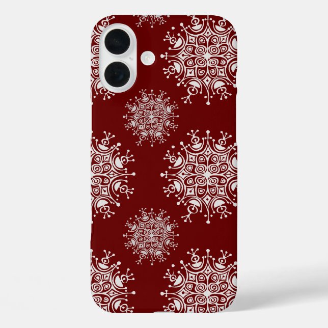 Weihnachten Schneeflocken Rotes Blizzard Muster Case-Mate iPhone Hülle (Rückseite)