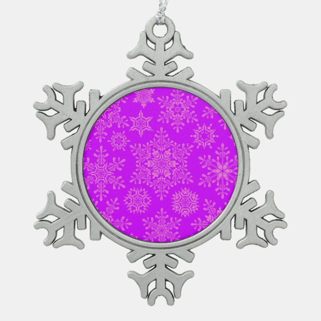 Weihnachten Schneeflocken Zinn-Ornament (Vorderseite)