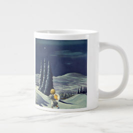 Weihnachten, Schneegel Walking mit einem Stern Jumbo-Tasse