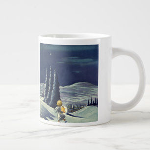 Weihnachten, Schneegel Walking mit einem Stern Jumbo-Tasse