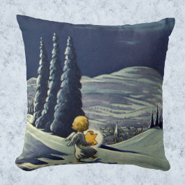 Weihnachten, Schneegel Walking mit einem Stern Kissen