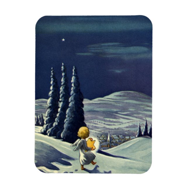 Weihnachten, Schneegel Walking mit einem Stern Magnet (Vertikal)