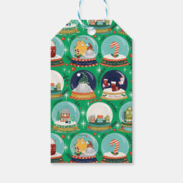 Weihnachten Schneeglobe Grün - Wald Weihnachten Geschenkanhänger