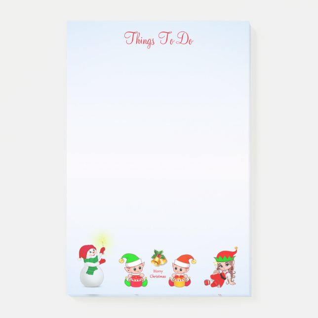 Weihnachten Schneemann & Elfen Dinge zu tun Post-i Post-it Klebezettel (Vorderseite)