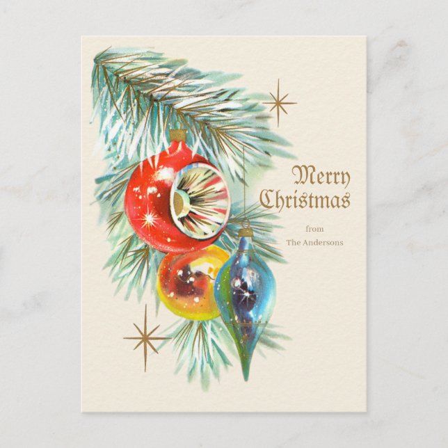 Weihnachten Schöne antike Baubles CC1246 Postkarte (Vorderseite)