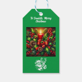 Weihnachten Schöne Kerze und Polar Bären Geschenkanhänger