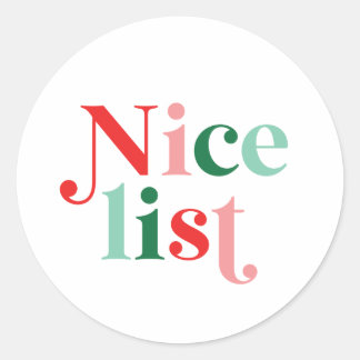 Weihnachten schöne Liste boho farbenfroh modernen Runder Aufkleber
