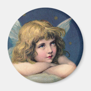 Weihnachten, Schöner Engel mit Gold Stars Magnet