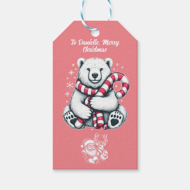 Weihnachten Schöner Weihnachtsmann Geschenkanhänger (Vorderseite)