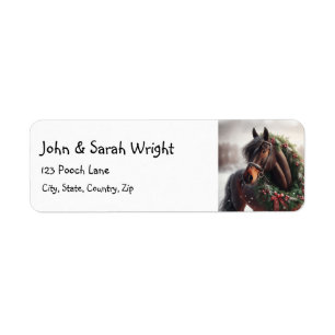 Weihnachten Schönes Brown Horse & Wreath