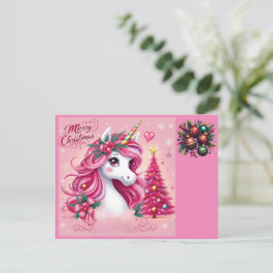Weihnachten Schönes Einhorn Postkarte