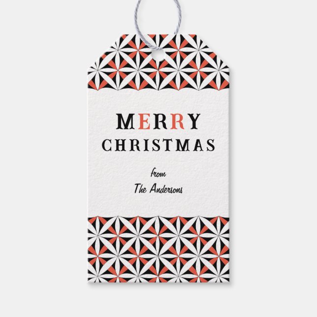 Weihnachten schönes Snowflake Sternmuster CC1281 Geschenkanhänger (Vorderseite)