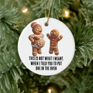 Weihnachten: Schwangere Lebkuchen Keramik Ornament