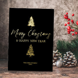 Weihnachten Schwarz & Gold Weihnachten Rustikaler Folien Feiertagskarte