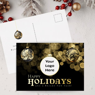 Weihnachten Schwarz und Gold Frohe Feiertage Gesch Folien Feiertagspostkarte