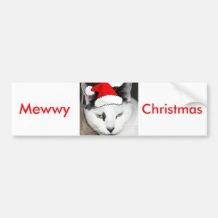 Weihnachten Schwarz und Weiß Kitten Autoaufkleber