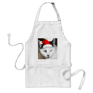 Weihnachten Schwarz und Weiß Kitten Schürze