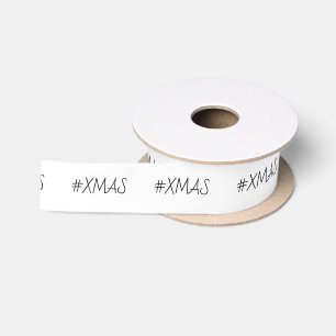 Weihnachten Schwarz-Weiß Modisches Muster Satinband