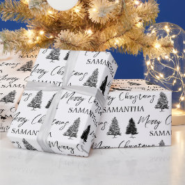 Weihnachten Schwarz-weißen Weihnachten Rustikaler Geschenkpapier